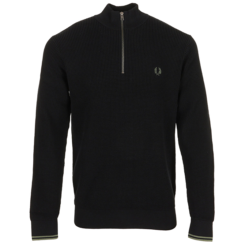 Waffle Stitch Half Zip Jumper