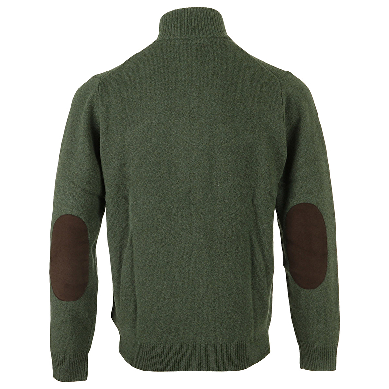 Patch Zip Through Knitted Jumper