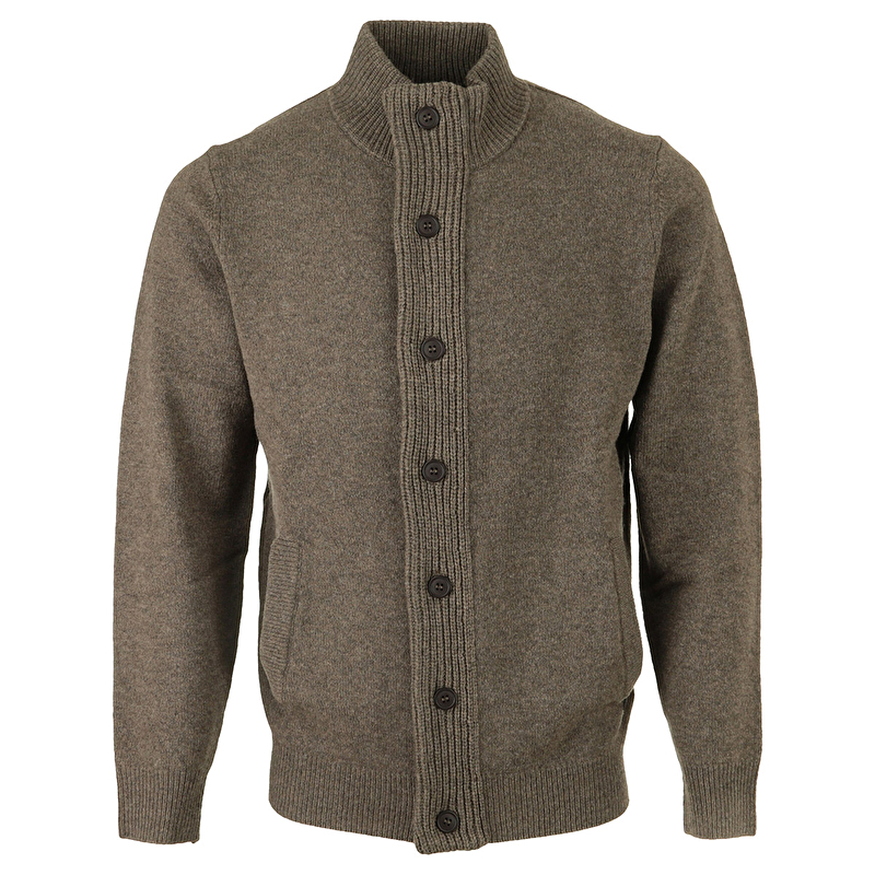 Essential Patch Zip Through Knitted Jumper
