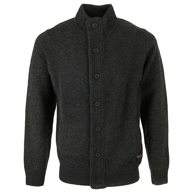 Patch Zip Through Knitted Jumper