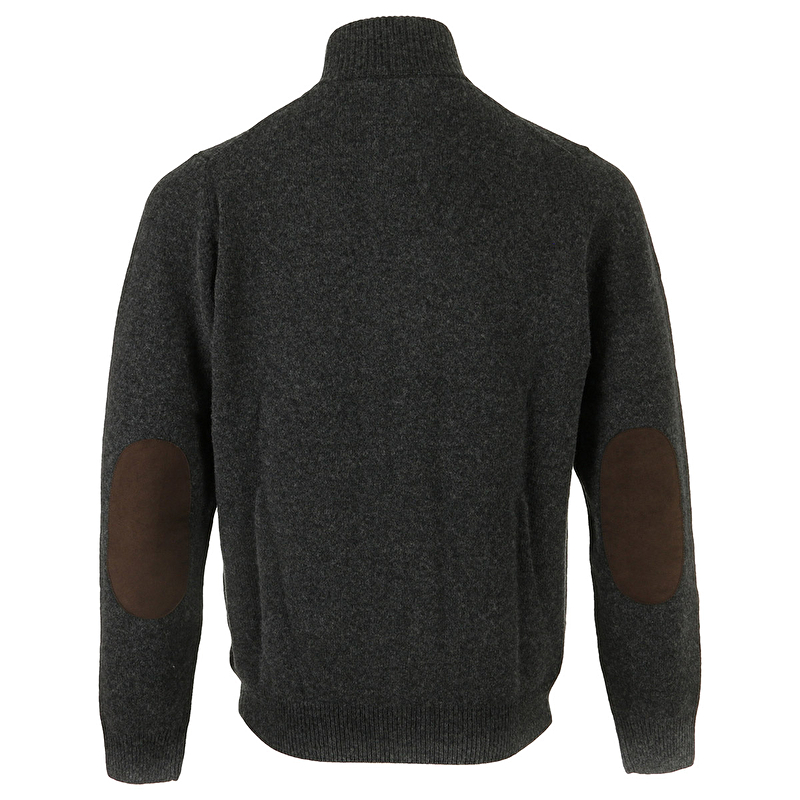 Patch Zip Through Knitted Jumper