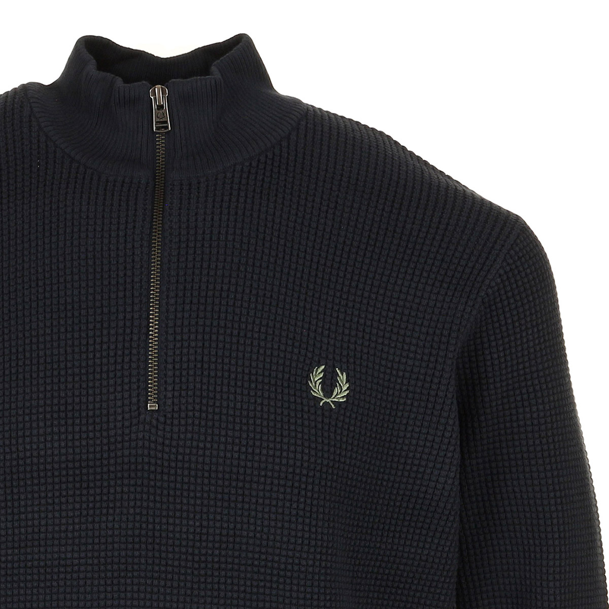 Waffle Stitch Half Zip Jumper